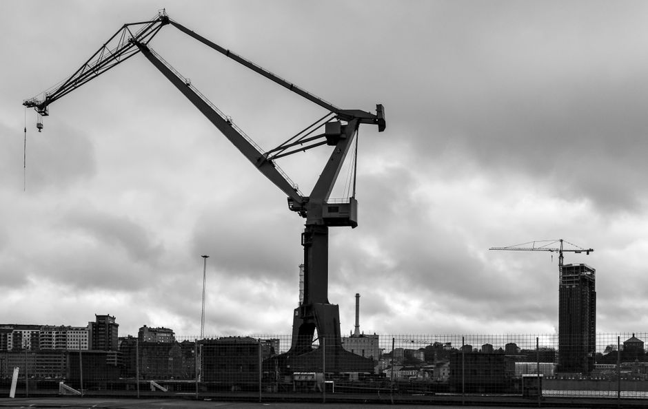 Blick auf die Meyer-Werft in Papenburg