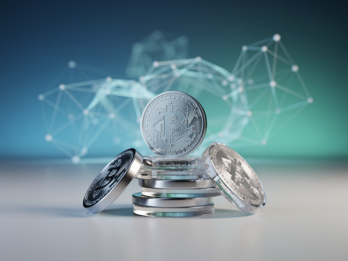 Illustration zu dezentralen Finanzen mit blockchainbasierten DeFi-Anwendungen und Krypto-Ökonomie