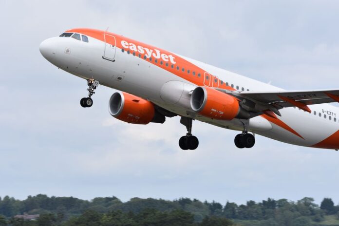 easyJet Flugzeug im Flug