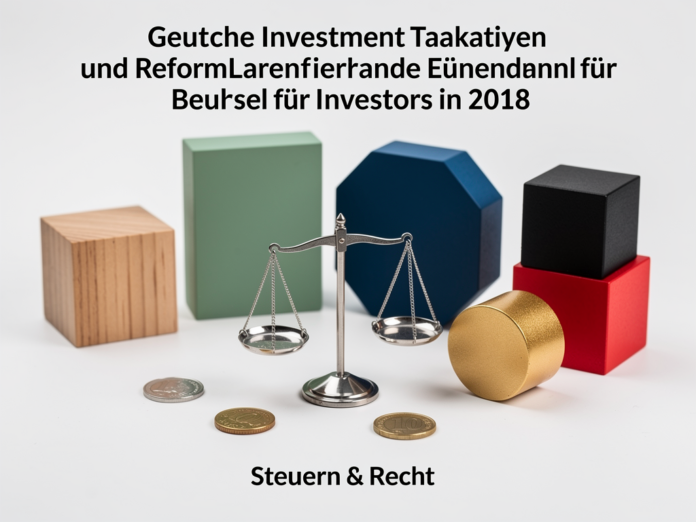 Anleger überprüfen neue Steuerregeln im Investmentsteuerreform Gesetz 2018 am Schreibtisch