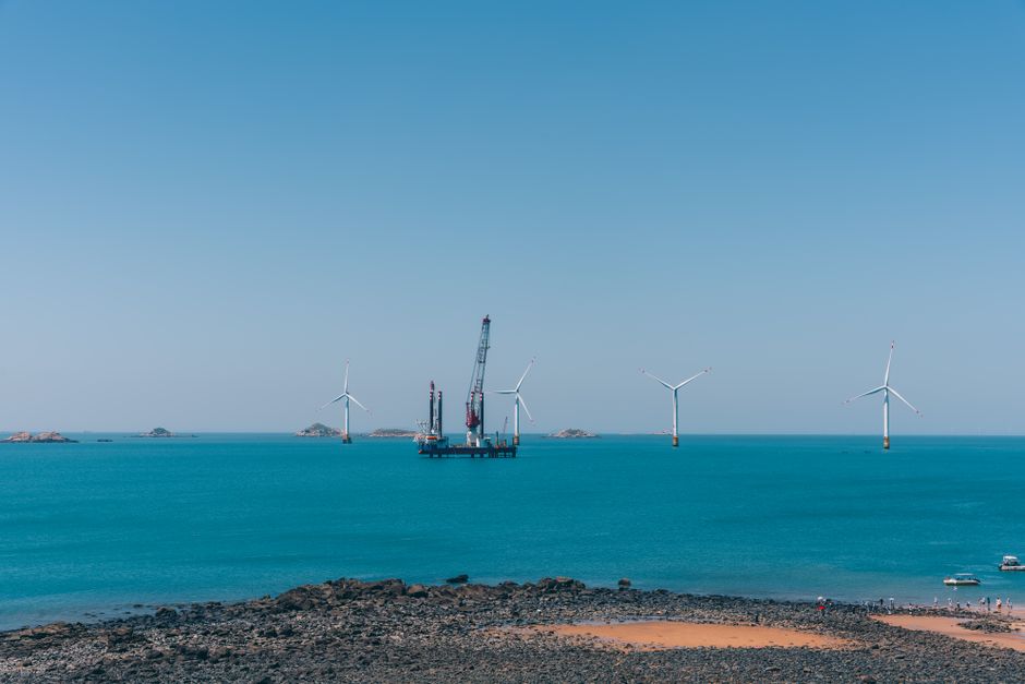 Nordex Windkraftanlagen im Bau