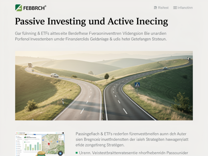 Anlegerin vergleicht passive Anlagestrategien mit aktivem Investment am Laptop