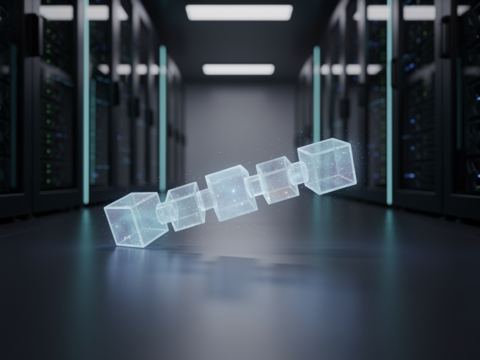 Grafik erklärt Proof-of-Work Mechanismus für Blockchain-Sicherheit und Miningprozess