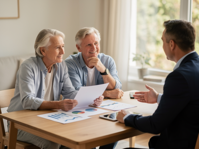 Senior beim Planen der Rentenentnahme Strategien für sichere Altersvorsorge