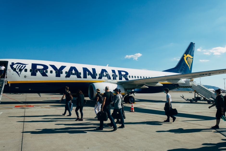 Ryanair Flugzeug im Abflug