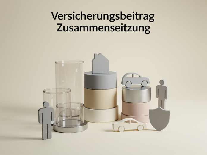 Grafische Darstellung der Zusammensetzung von Versicherungsbeiträgen und Kostenfaktoren im Überblick