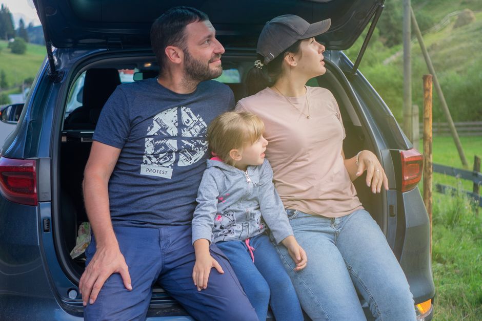 Stau auf der Autobahn im Sommer