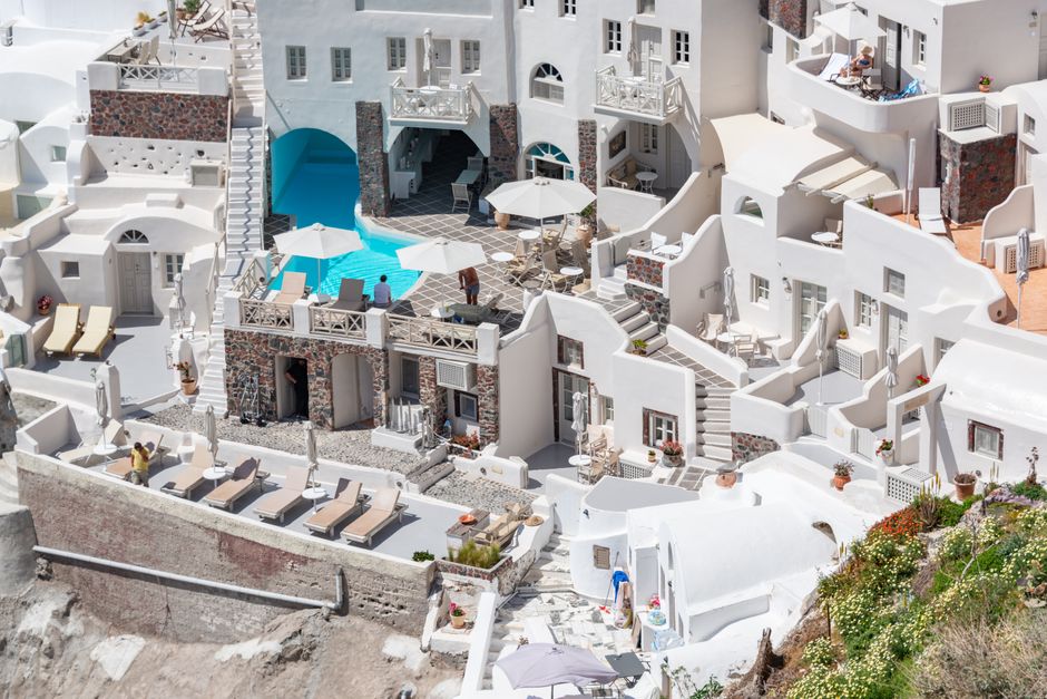 Touristen in griechischen Städten
