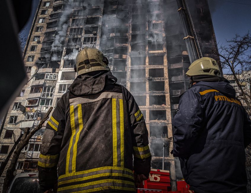 Zerstörung in der Ukraine nach Angriffen