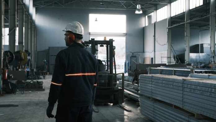 Arbeiter in der Industrie während der Krise