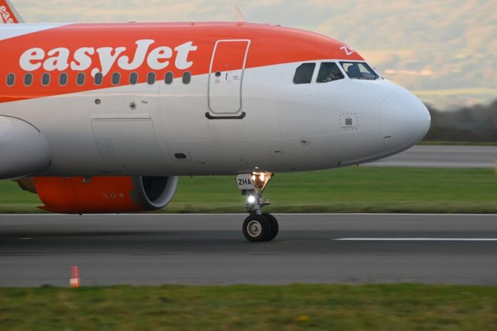 easyJet-Flughafen mit gestrichenen Flügen
