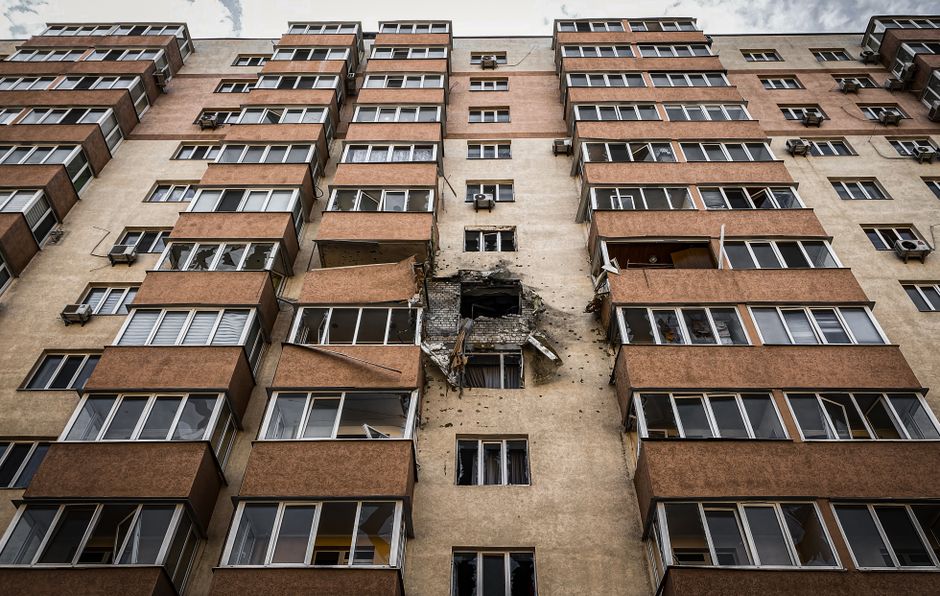 Zerstörung in Kiew nach den Angriffen