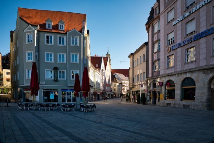 Explosion scene in Augsburg city center