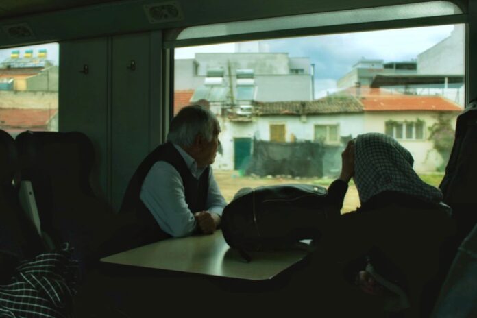 Seniors traveling by train in Germany