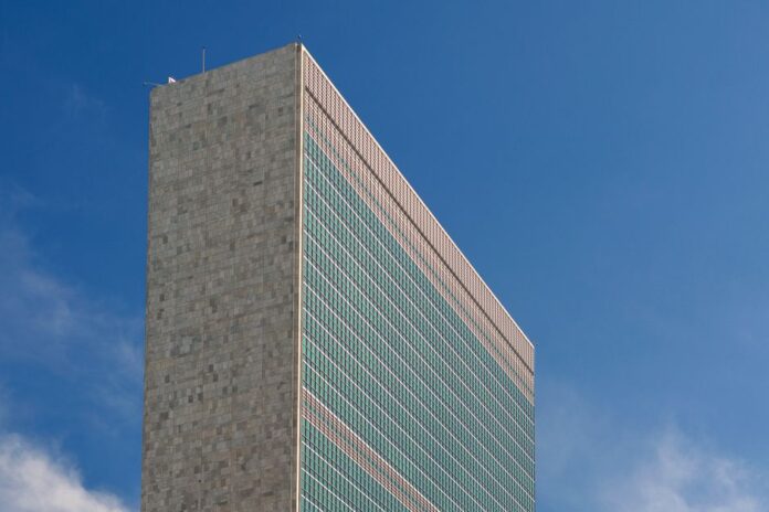 UN headquarters during a diplomatic meeting